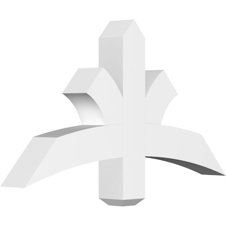 Ekena Millwork Davenport Architectural Grade PVC Gable Bracket, 36"W x 19 1/2"H x 4"D x 4"F, 13/12 Pitch GBP036X20X0404DAV00